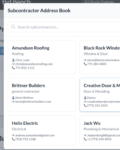 Manage Subcontractors